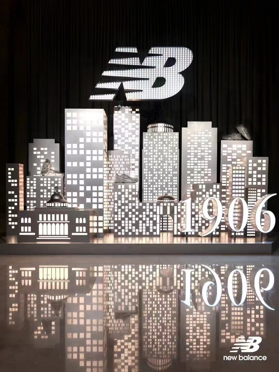 New Balance 1906 illuminated city installation